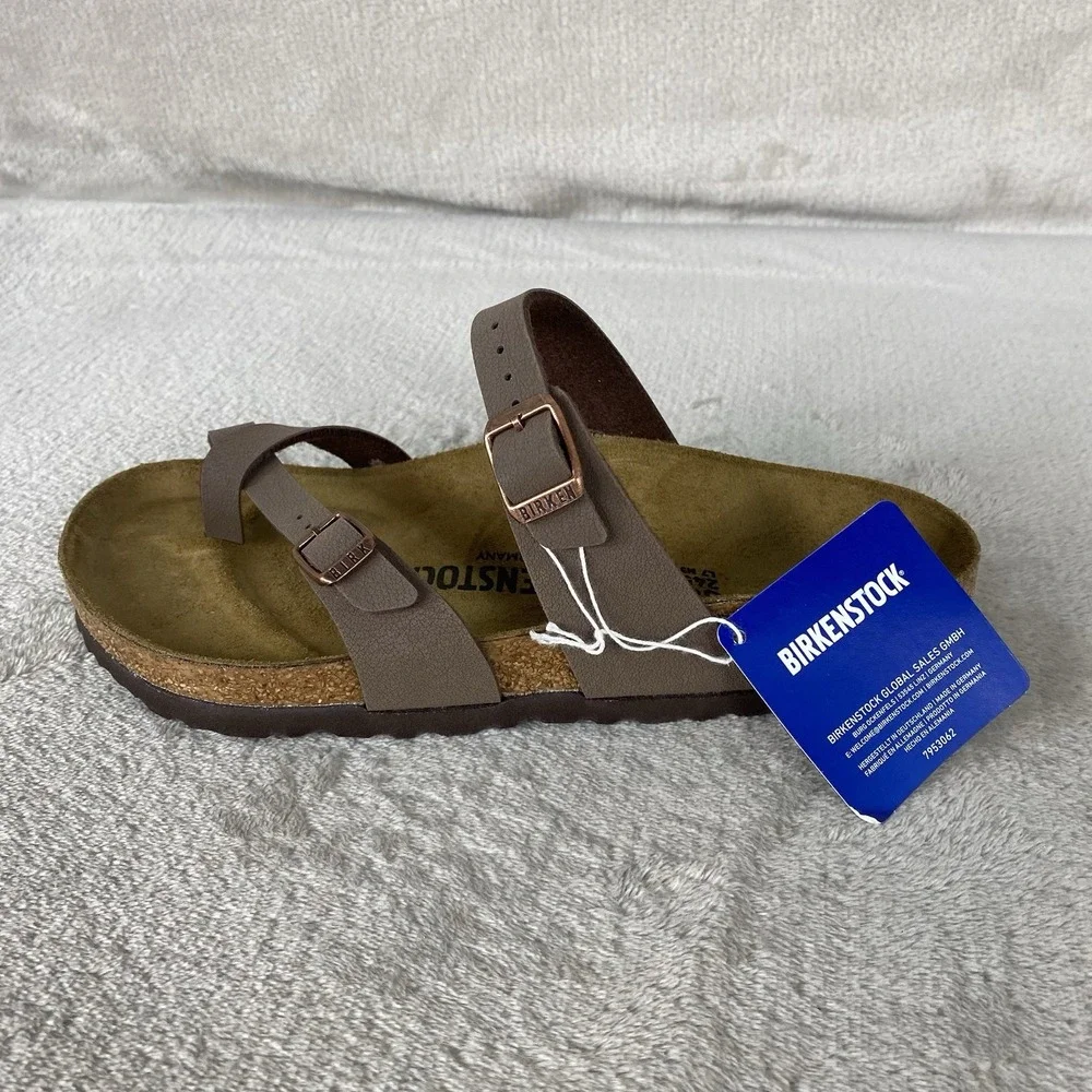 Birkenstock Mayari Sandals Womens US 7 EU 38 Mocca Birko-Flor Regular Fit NEW